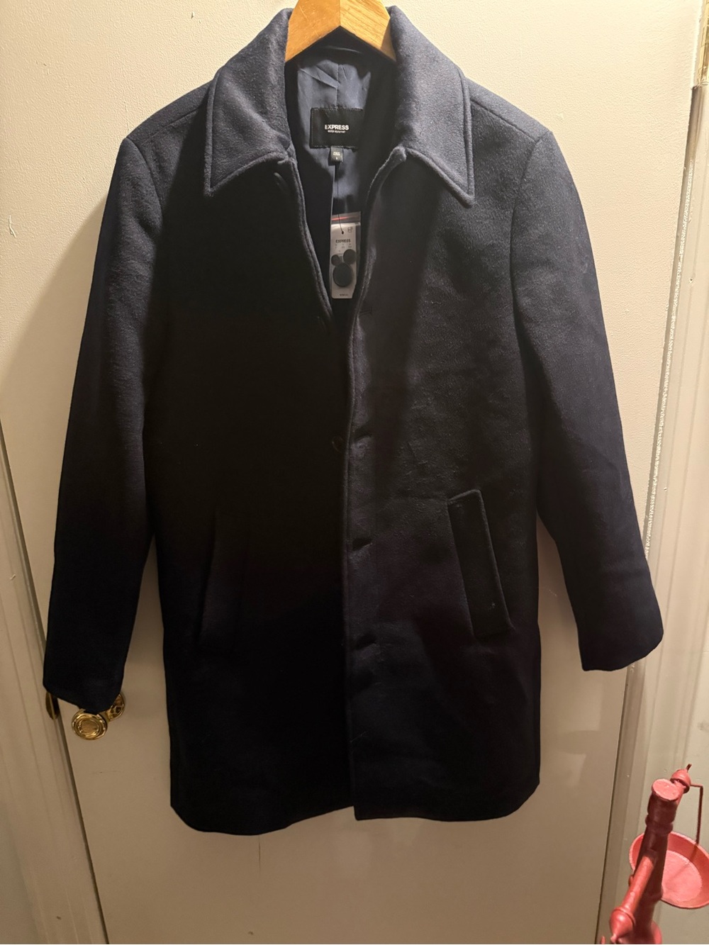 Navy Pea Coat with Classic Collar